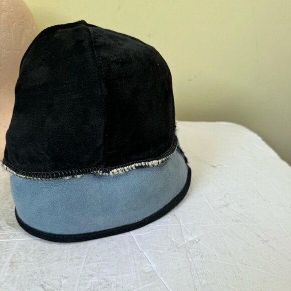 Vintage Shearling Bucket Rimmed Hat Sheepskin Fur Cozy Warm Leather Custom Fur - Picture 6 of 13